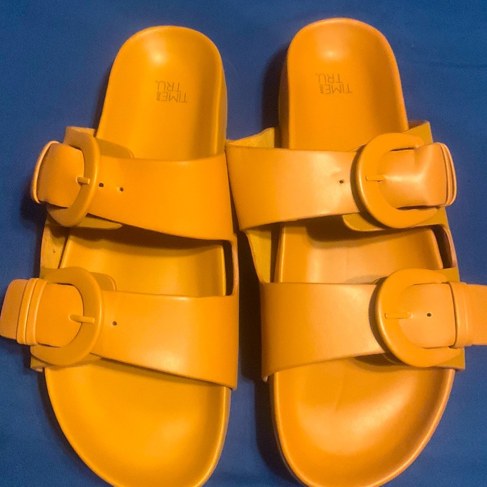 Slip on camel colored shoes from Time and Tru. Size 10